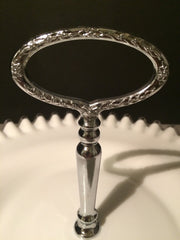 Fenton Vintage Silvercrest Large Plate   with Handle1950s Cookies Cupcakes Cottage Chic