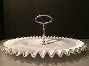 Fenton Vintage Silvercrest Large Plate   with Handle1950s Cookies Cupcakes Cottage Chic