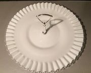 Fenton Vintage Silvercrest Large Plate   with Handle Cookies Cupcakes Cottage Chic Ruffled edge FN211