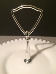 Fenton Small Vintage Silvercrest  Plate with Handle Cookies Cupcakes Cottage Chic 1950s Edition
