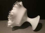 Fenton Silvercrest Ruffled Edge pedestal bowl 1950
