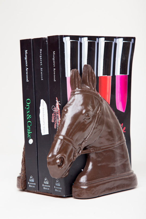 VINTAGE 1940s Syroco Wood  Horse Head BOOKENDS Hand Painted