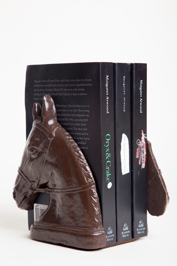 VINTAGE 1940s Syroco Wood  Horse Head BOOKENDS Hand Painted