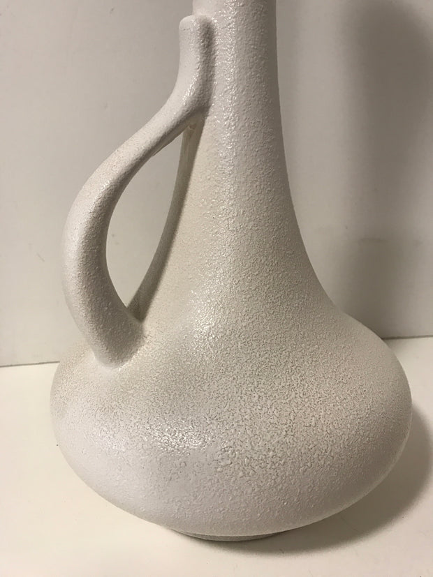 Vintage Royal Haeger Textured White with Green Interior Green Tall Urn 19” Mid Century Modern