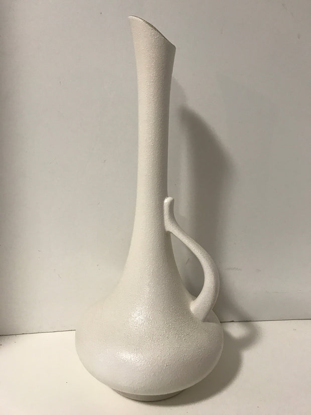 Vintage Royal Haeger Textured White with Green Interior Green Tall Urn 19” Mid Century Modern