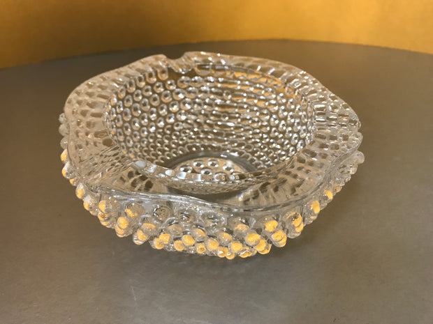 Vintage Clear Glass Hobnail Chunky Ashtray