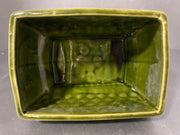 Vintage 1940s SHAWNEE Glazed Pottery Planter Green 6 1/2” x 4 1/2” wide x 4”Midcentury