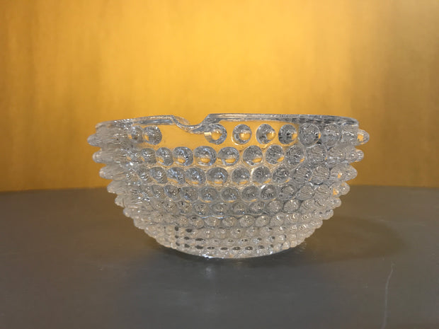 Vintage Clear Glass Hobnail Chunky Ashtray