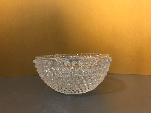 Vintage Clear Glass Hobnail Chunky Ashtray