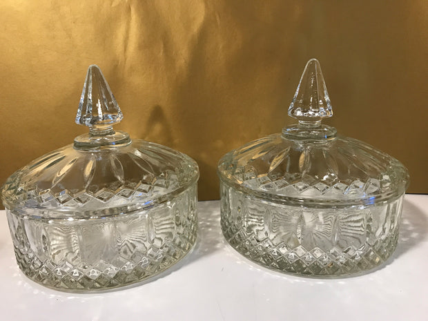 Vintage Clear Glass Covered Candy