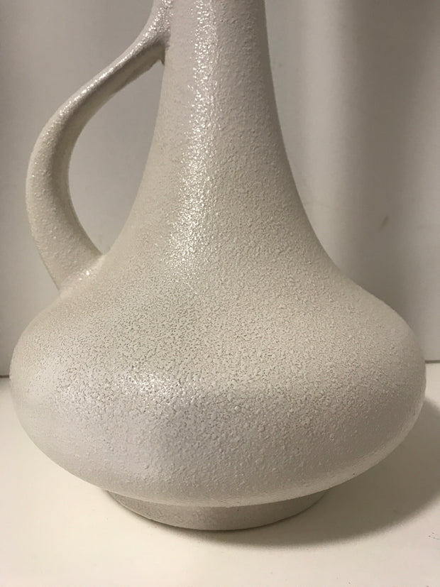 Vintage Royal Haeger Textured White with Green Interior Green Tall Urn 19” Mid Century Modern