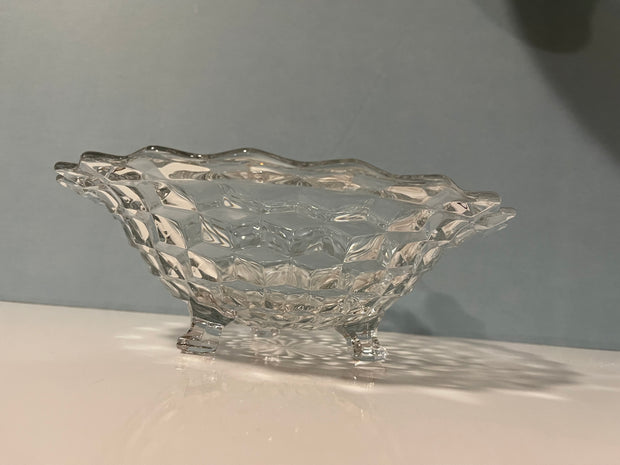 Fostoria Three Footed Bowl, American Pattern Glass EAPG