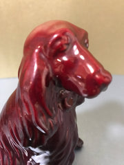 Zsolnay Eosin Porcelain Spaniel Dog Figurine Red Iridescent