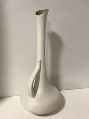 Vintage Royal Haeger Textured White with Green Interior Green Tall Urn 19” Mid Century Modern