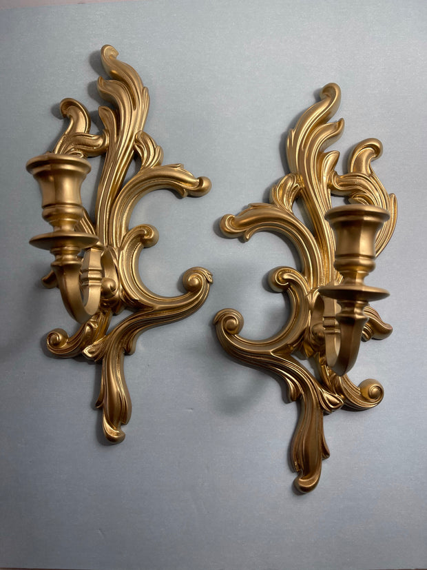 Vintage Wall Sconces Candleholders by T.M.C 2pc Set