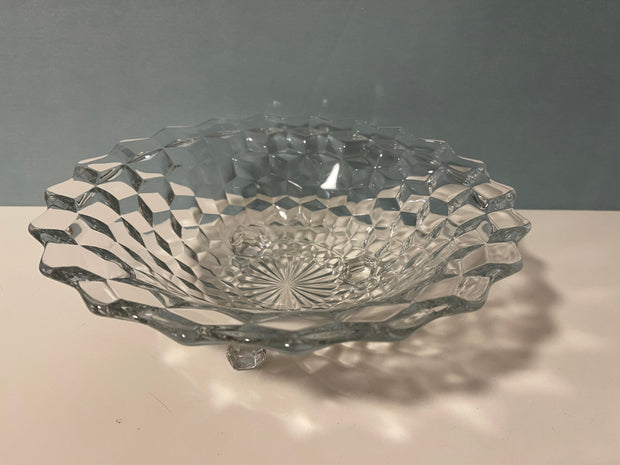 Fostoria Three Footed Bowl, American Pattern Glass EAPG