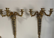 Ornate Metal Wall Sconces Candle Holders Wall Candelabra 2pc Set