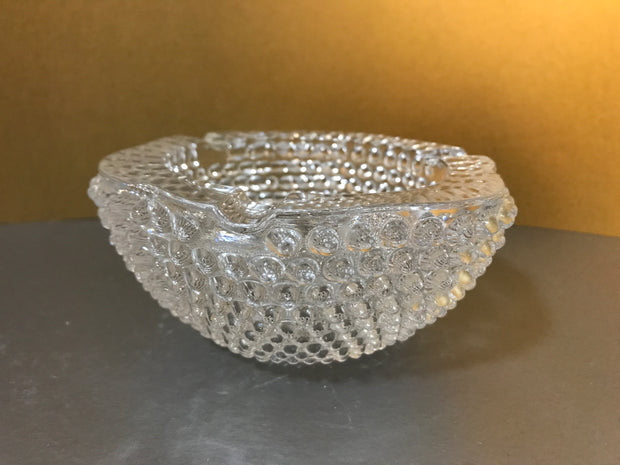 Vintage Clear Glass Hobnail Chunky Ashtray