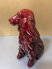 Zsolnay Eosin Porcelain Spaniel Dog Figurine Red Iridescent